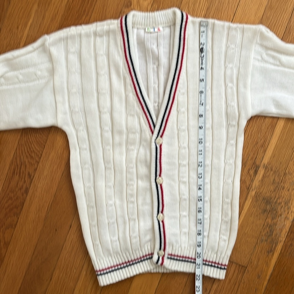 Vintage Cream Cardigan with Red and Black Trim - Picture 9 of 12